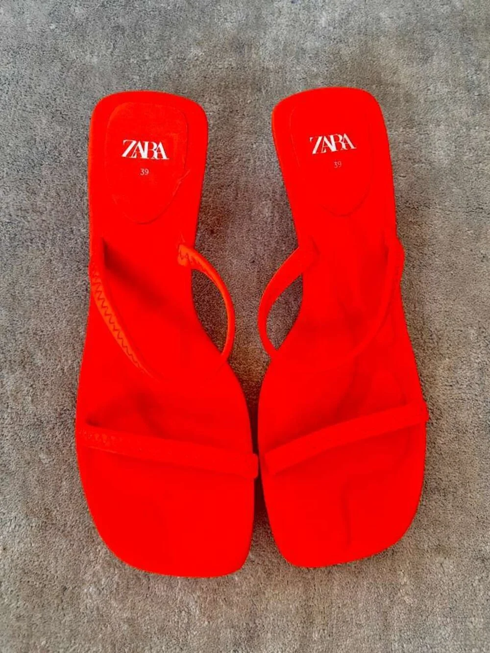 Bright Orange Kitten Heel Sandals - Picture 6 of 6